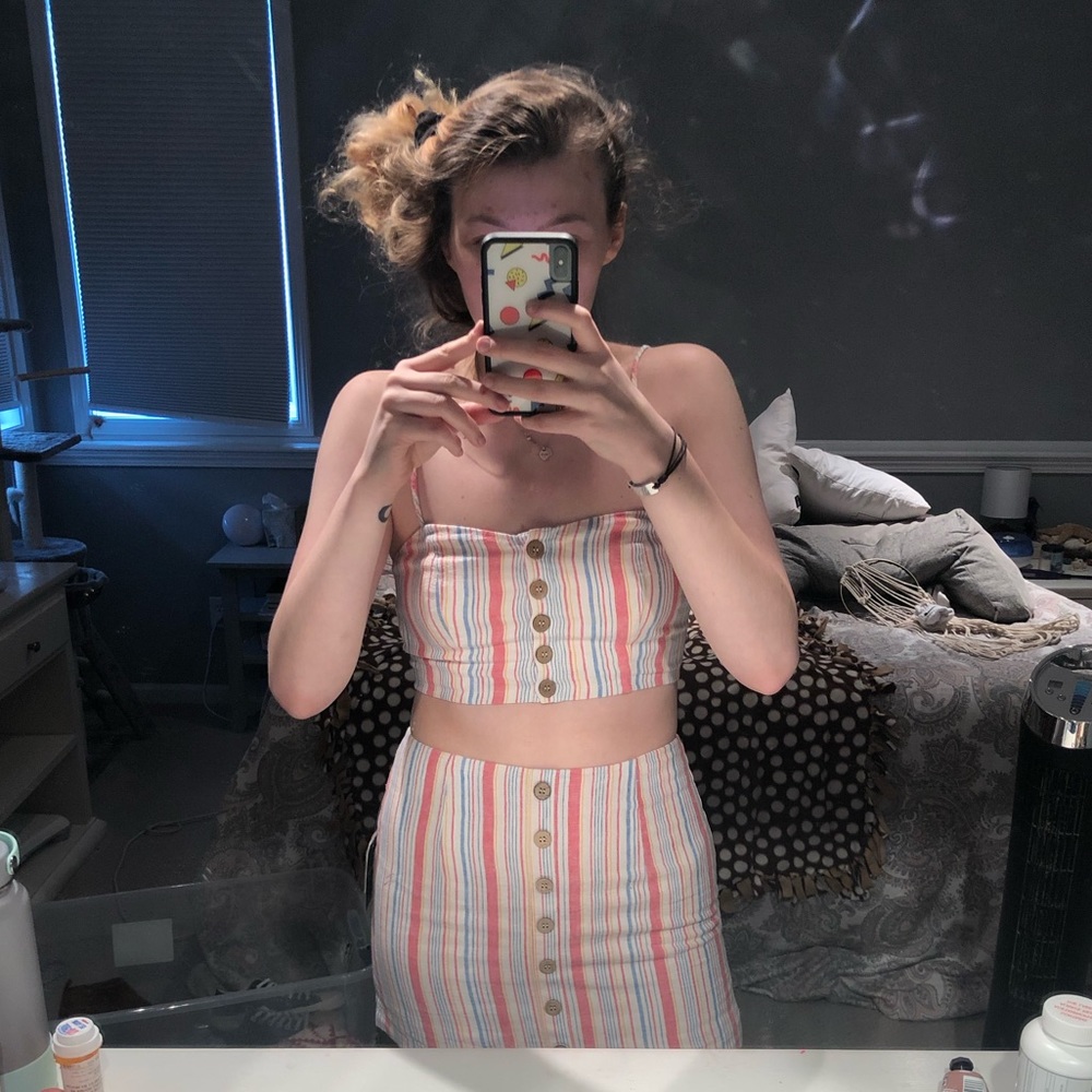 *bottom* Forever 21 Striped Pastel Skirt